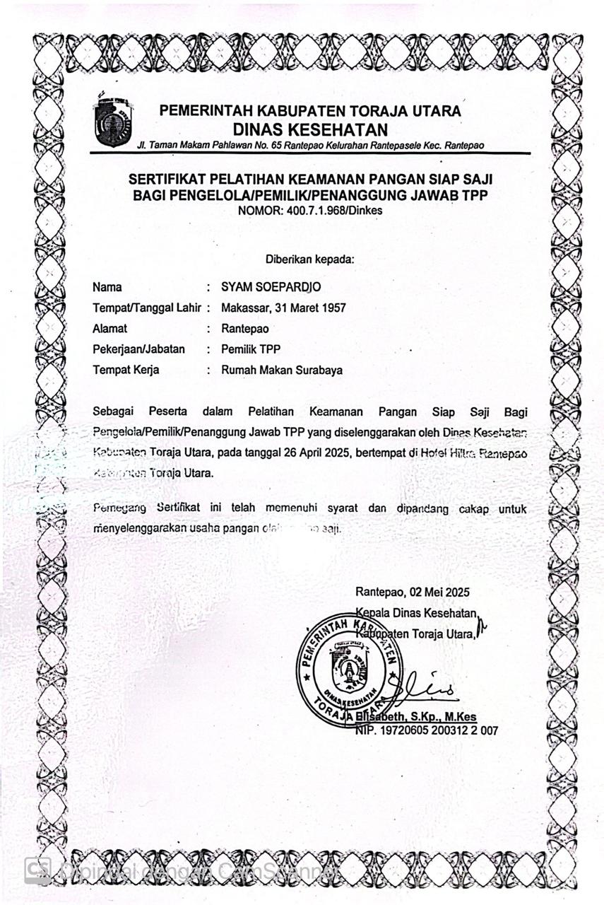 Foto Sertifikat